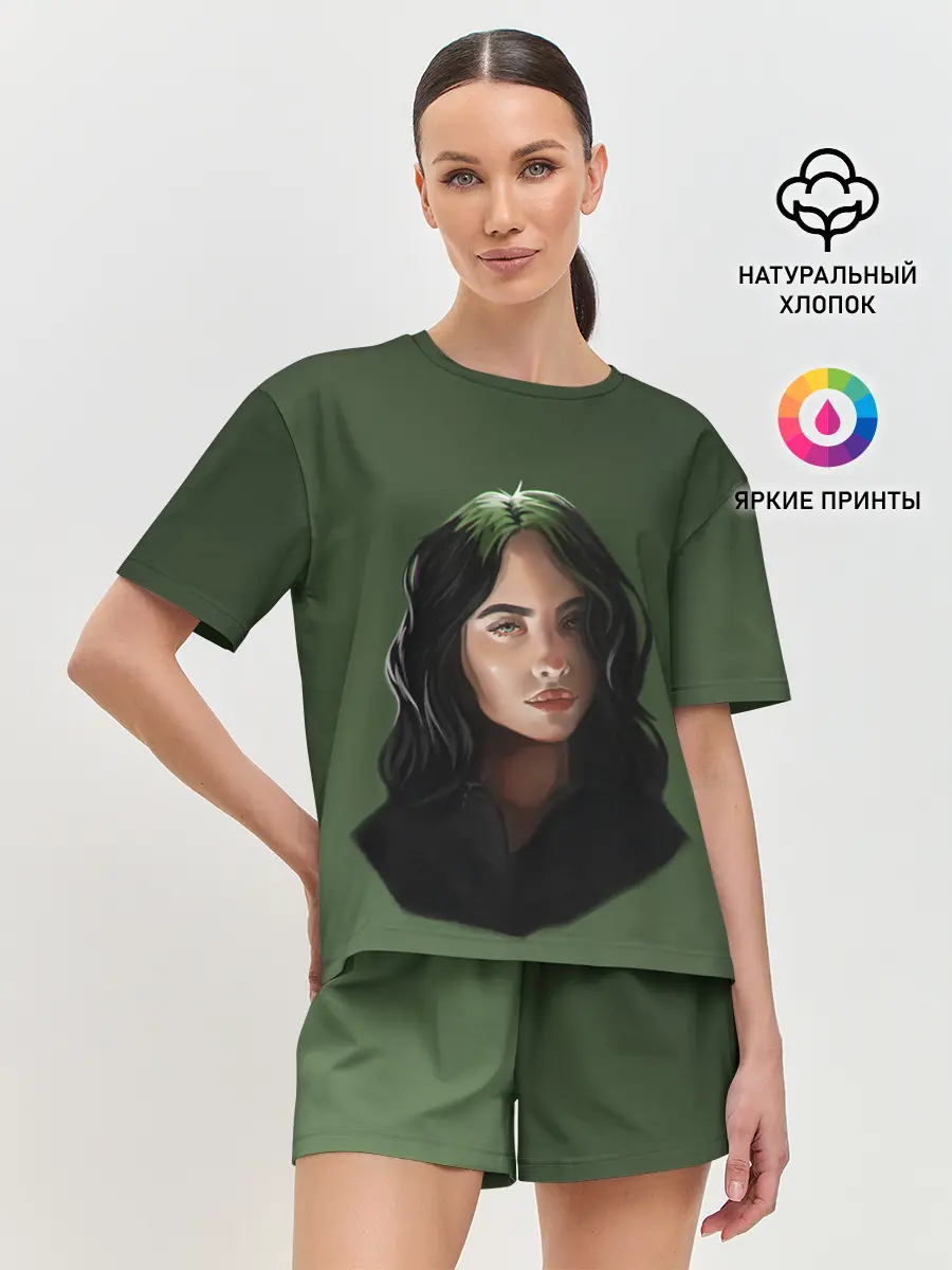 Женская пижама с шортами / BILLIE EILISH | БИЛЛИ АЙЛИШ