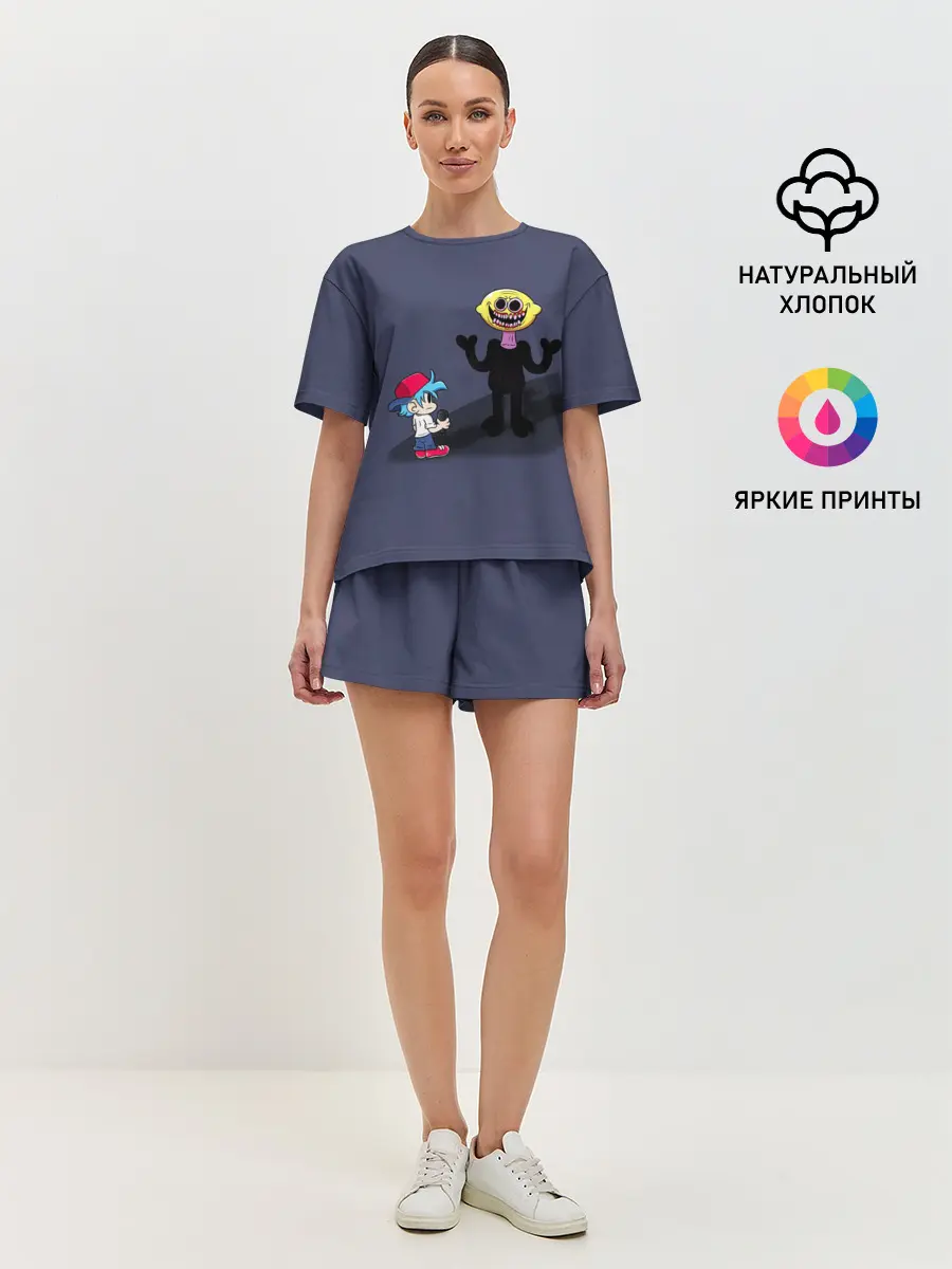 Женская пижама с шортами / Бойфренд и Монстр
