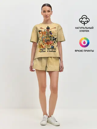 Женская пижама с шортами / One Piece пираты Соломенной Шляпы