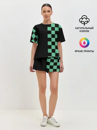 Женская пижама с шортами / КОСТЮМ TANJIRO KAMADO | ТАНДЖИРО