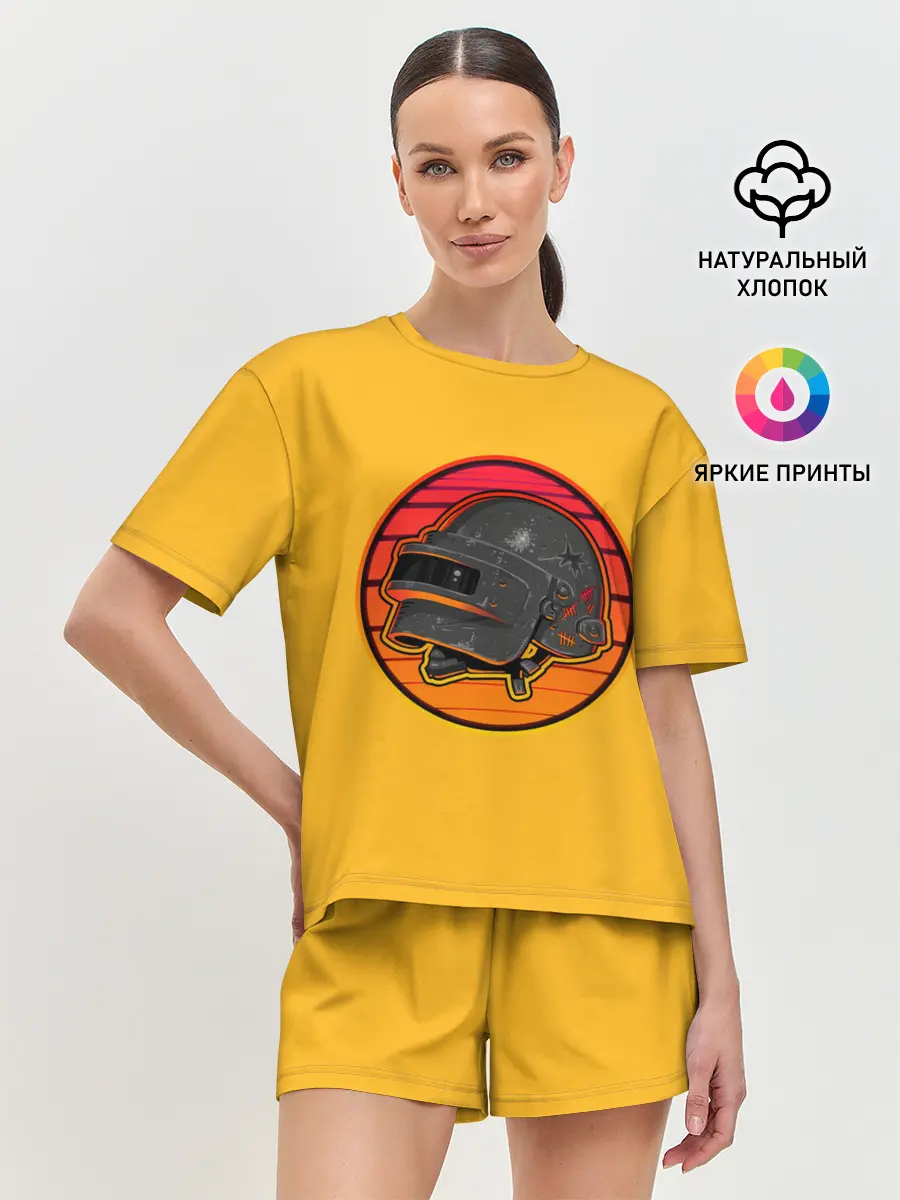 Женская пижама с шортами / Шлем Пабг