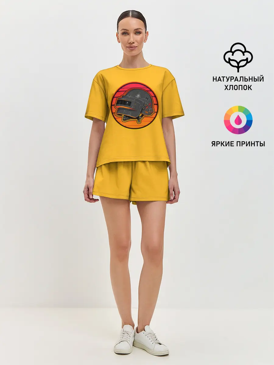 Женская пижама с шортами / Шлем Пабг