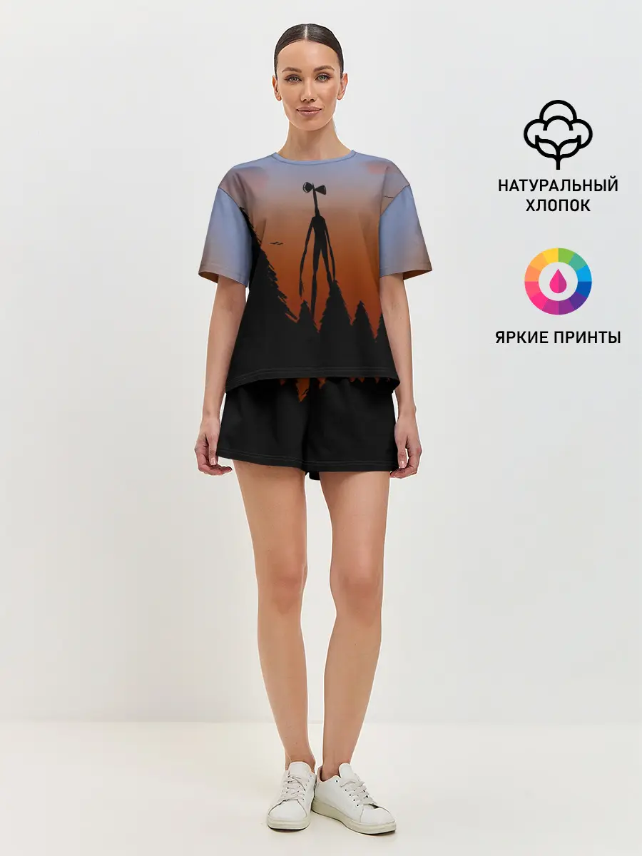 Женская пижама с шортами / Сиреноголовый |Siren Head| Лес