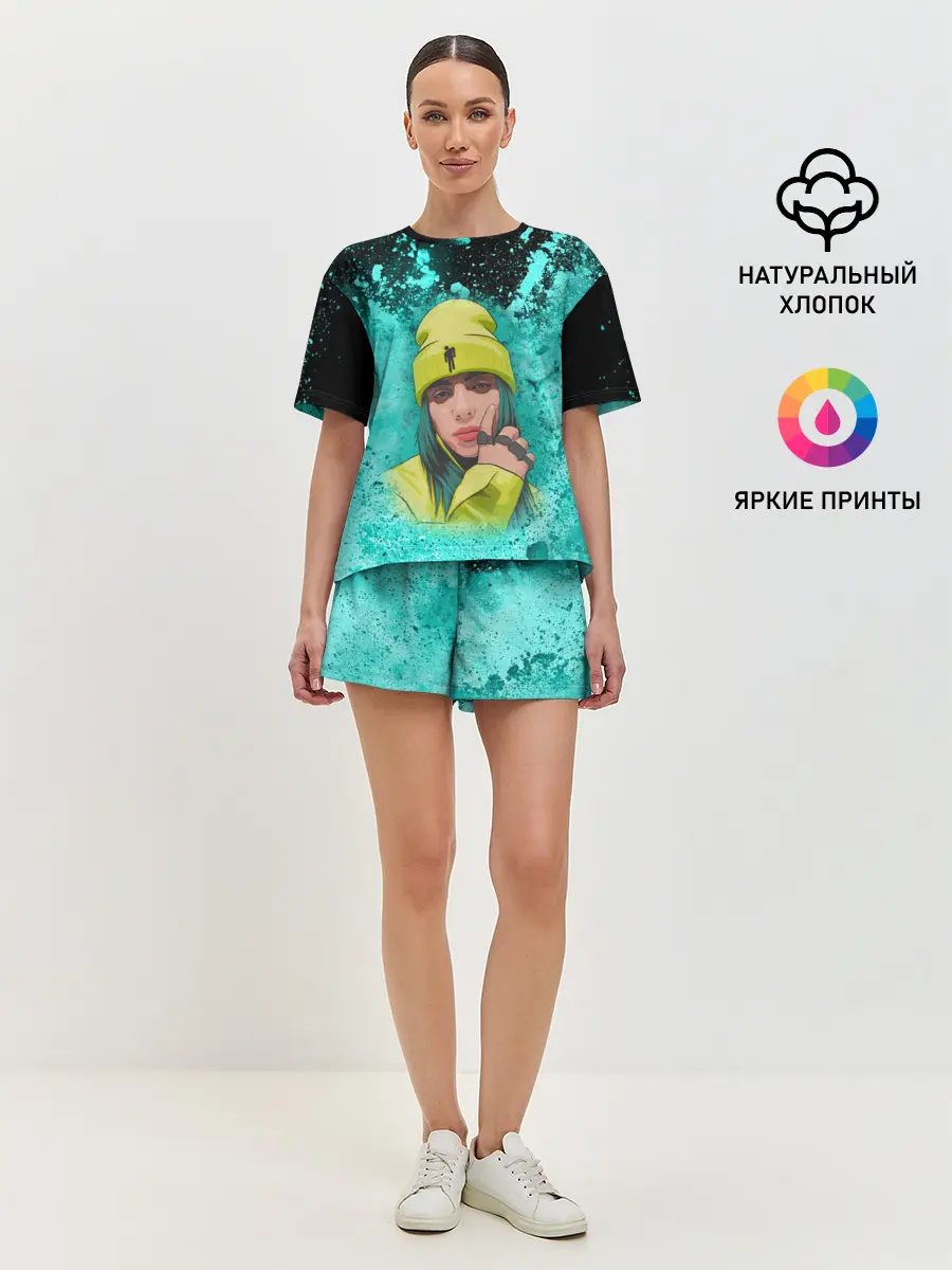 Женская пижама с шортами / BILLIE EILISH | БИЛЛИ АЙЛИШ