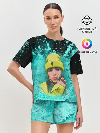 Женская пижама с шортами / BILLIE EILISH | БИЛЛИ АЙЛИШ