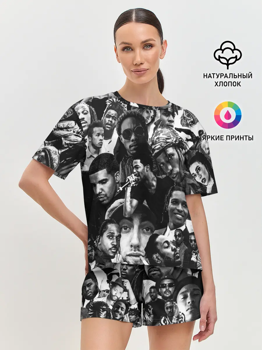 Женская пижама с шортами / Music Rap allpic