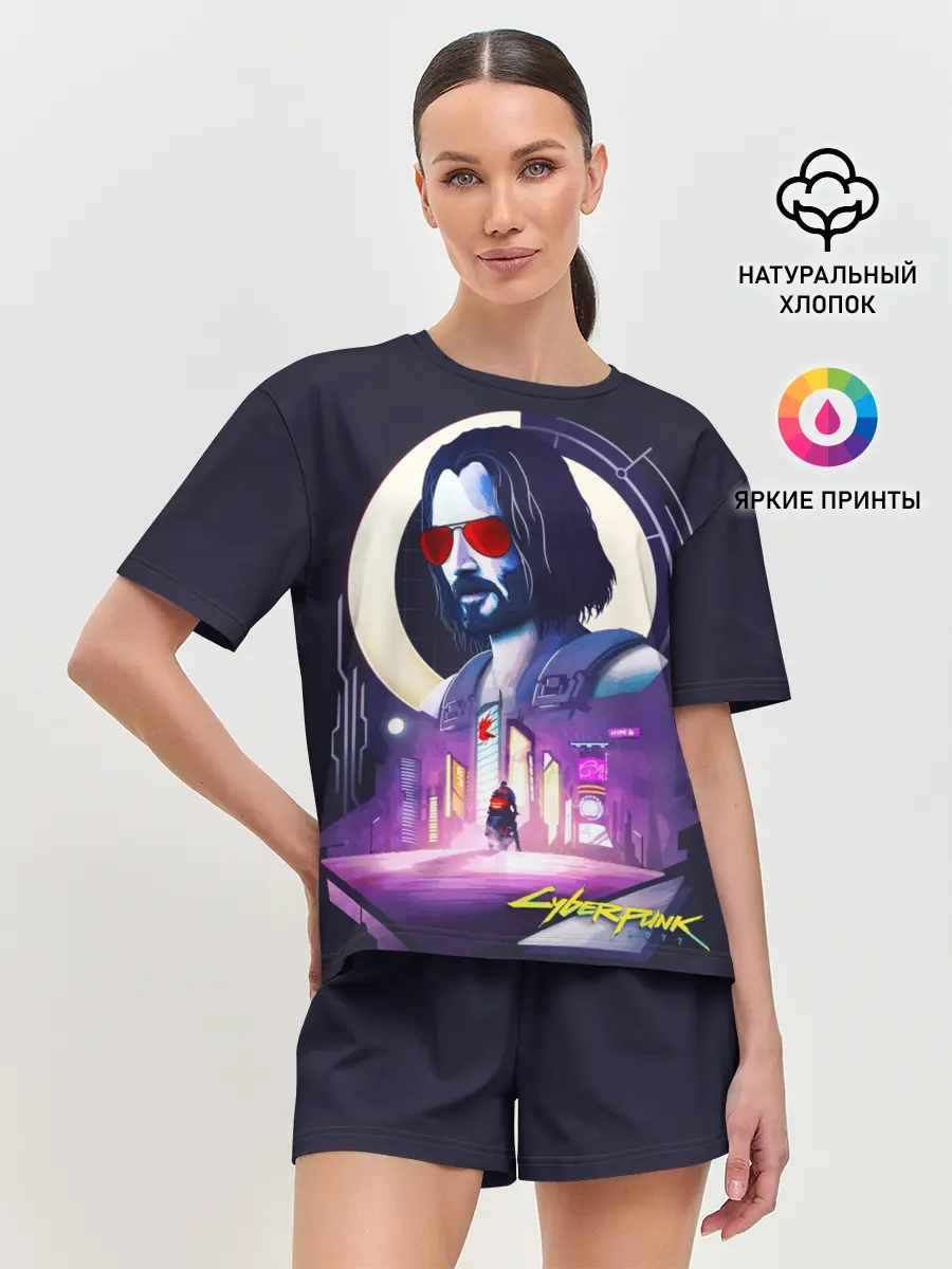 Женская пижама с шортами / Cyberpunk 2077 | Johnny