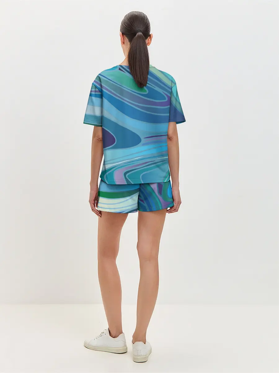 Женская пижама с шортами / Морская волна