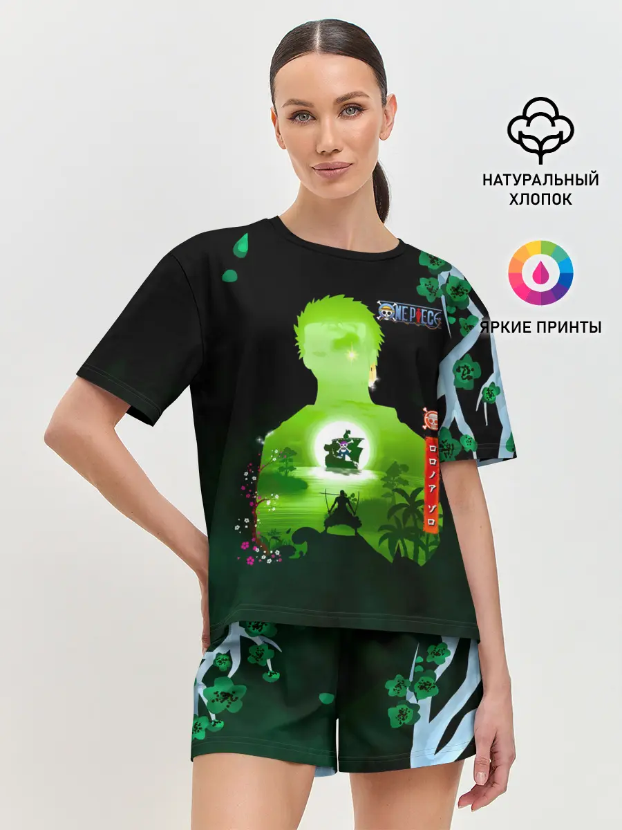 Женская пижама с шортами / Зоро One Piece. Большой куш