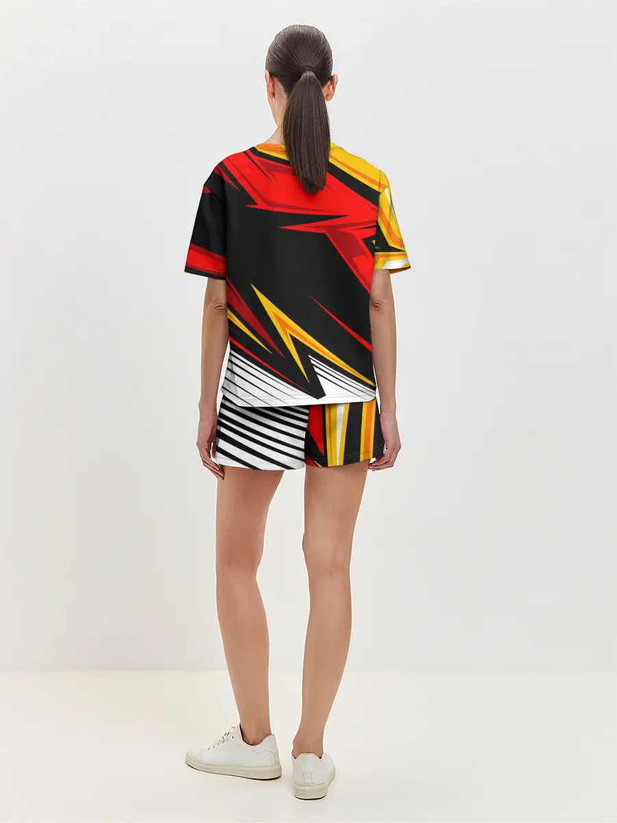 Женская пижама с шортами / КРАСНО-ЖЕЛТЫЙ СПОРТ | SPORT