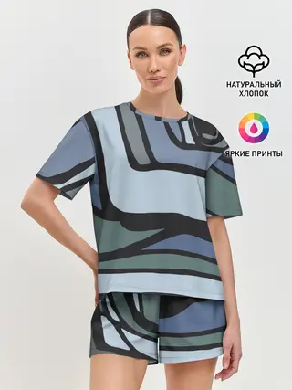 Женская пижама с шортами / Графит