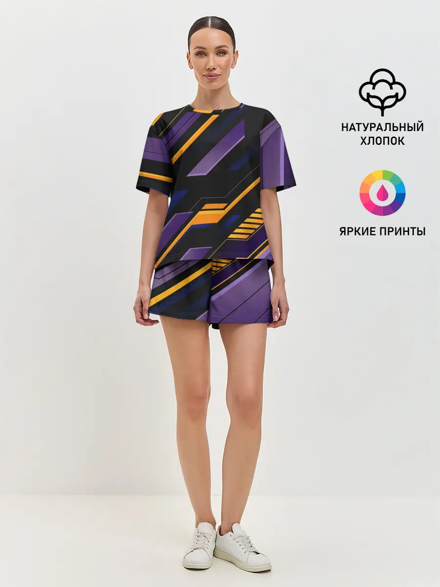 Женская пижама с шортами / ТЕХНО БРОНЯ | ФУТУРИЗМ