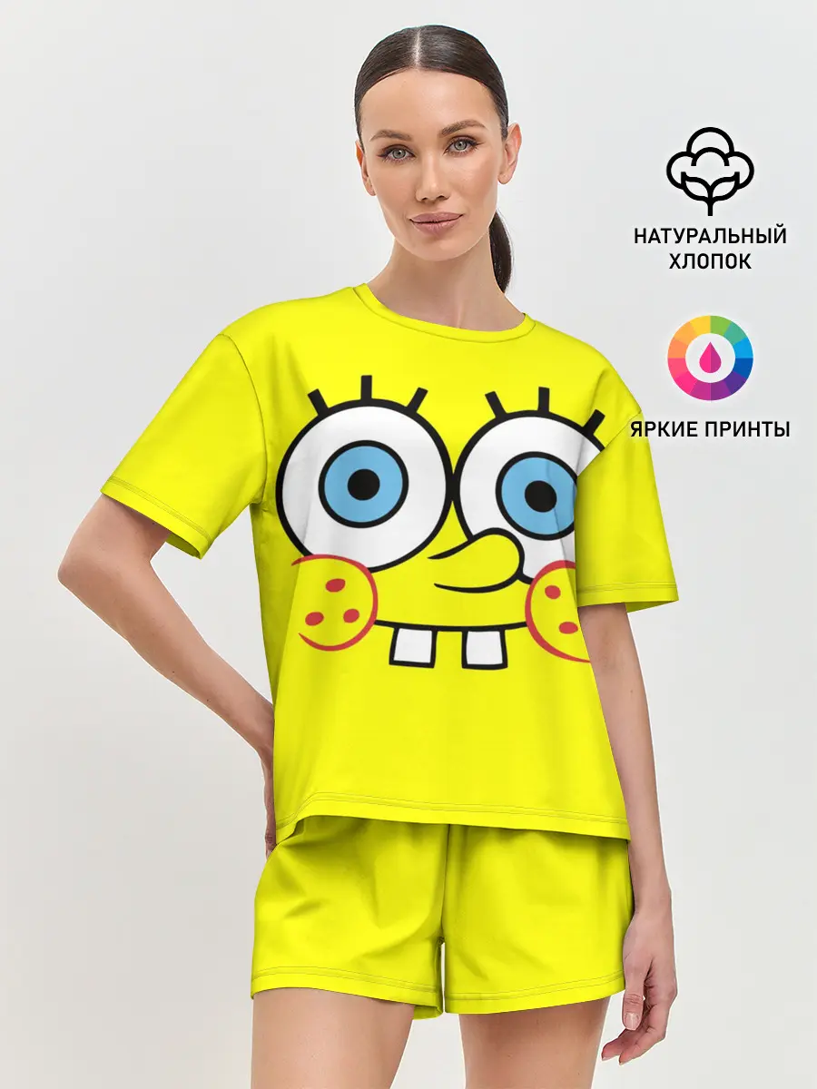 Женская пижама с шортами / Губка БОБ