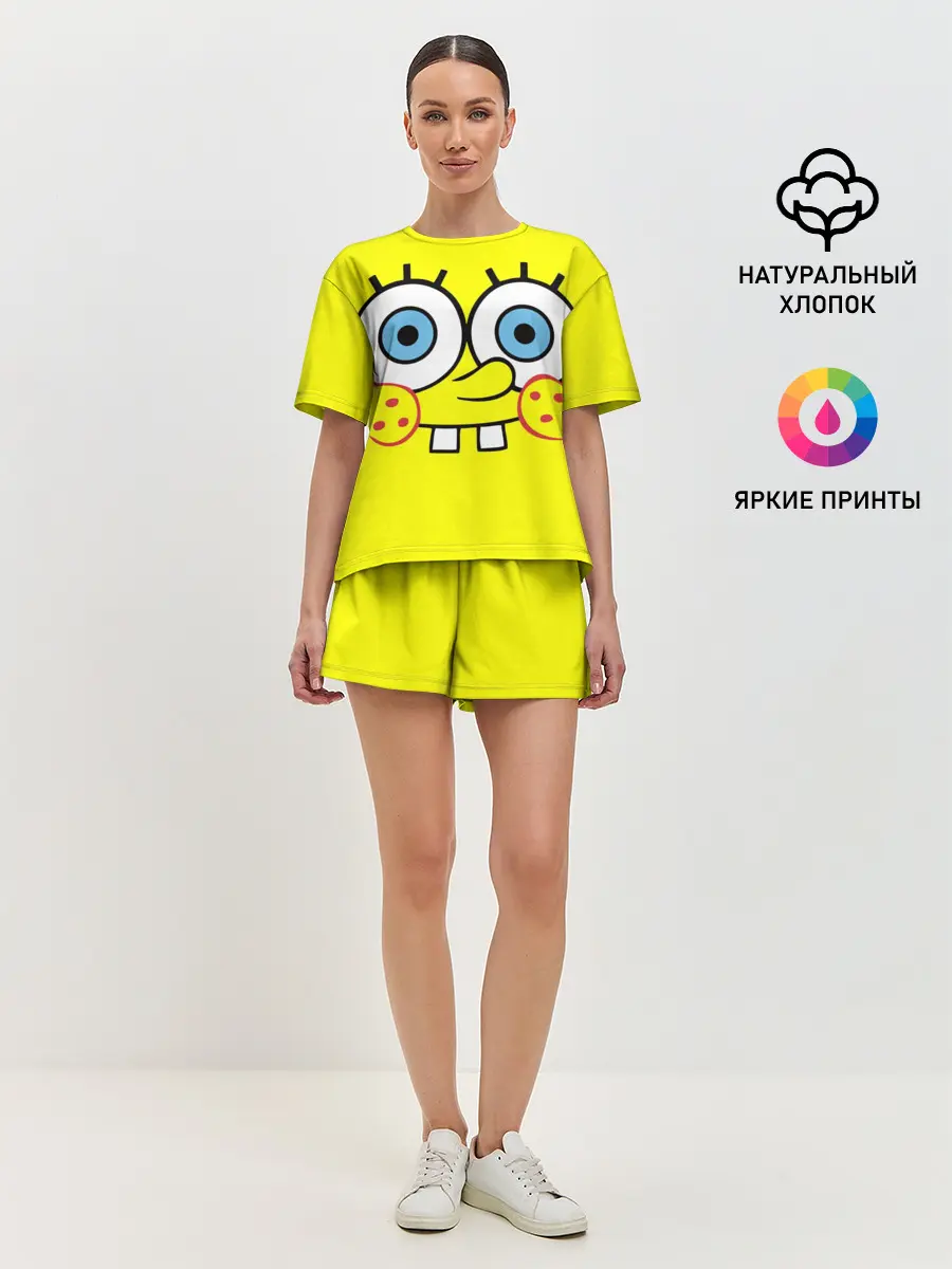 Женская пижама с шортами / Губка БОБ