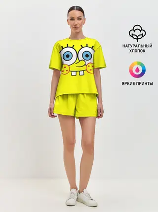 Женская пижама с шортами / Губка БОБ