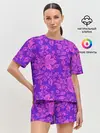 Женская пижама с шортами / ФИОЛЕТОВАЯ ХОХЛОМА