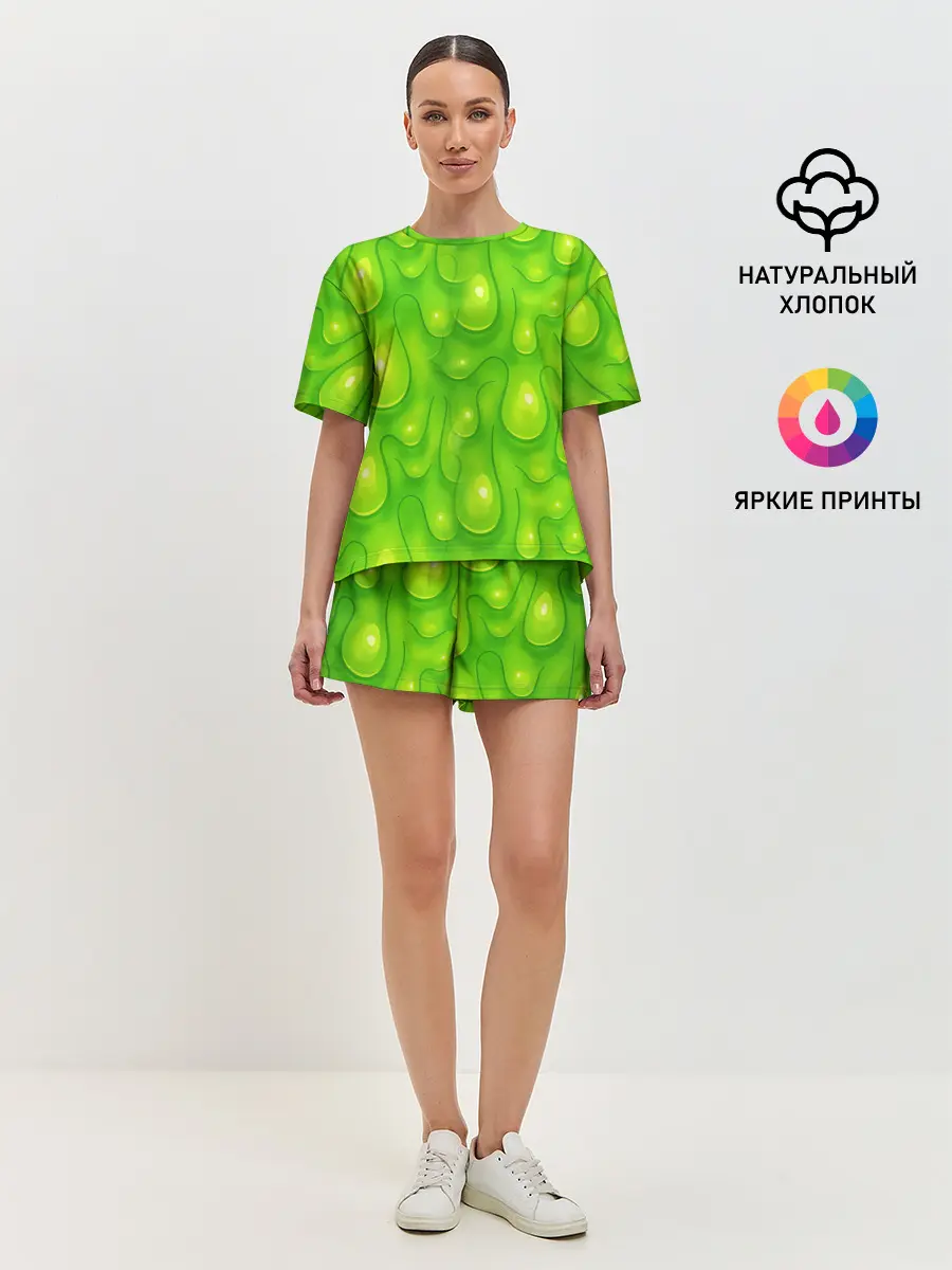Женская пижама с шортами / СЛИЗЬ / SLIME / ТЕКСТУРА
