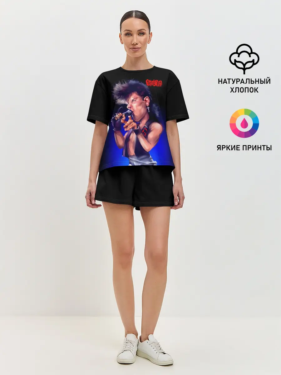 Женская пижама с шортами / Юра ХОЙ арт Сектор Газа