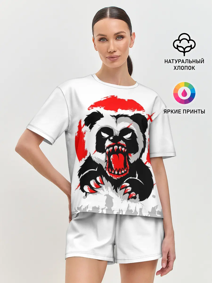 Женская пижама с шортами / Злая Кровавая Панда