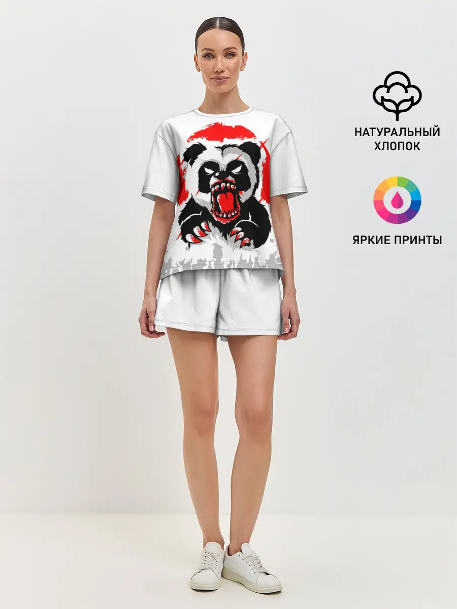 Женская пижама с шортами / Злая Кровавая Панда