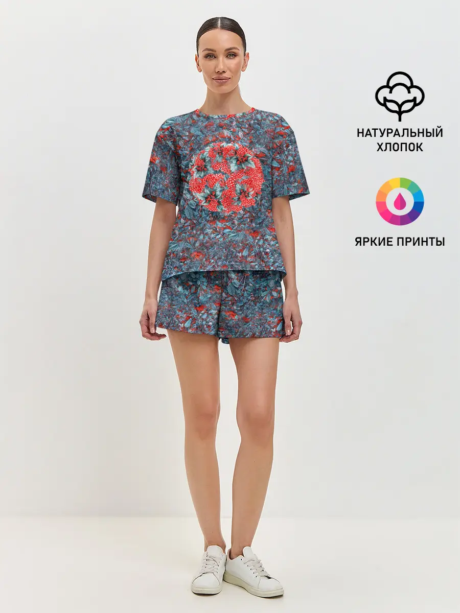 Женская пижама с шортами / Калина да рябина