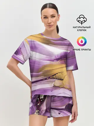 Женская пижама с шортами / Наслоение красок