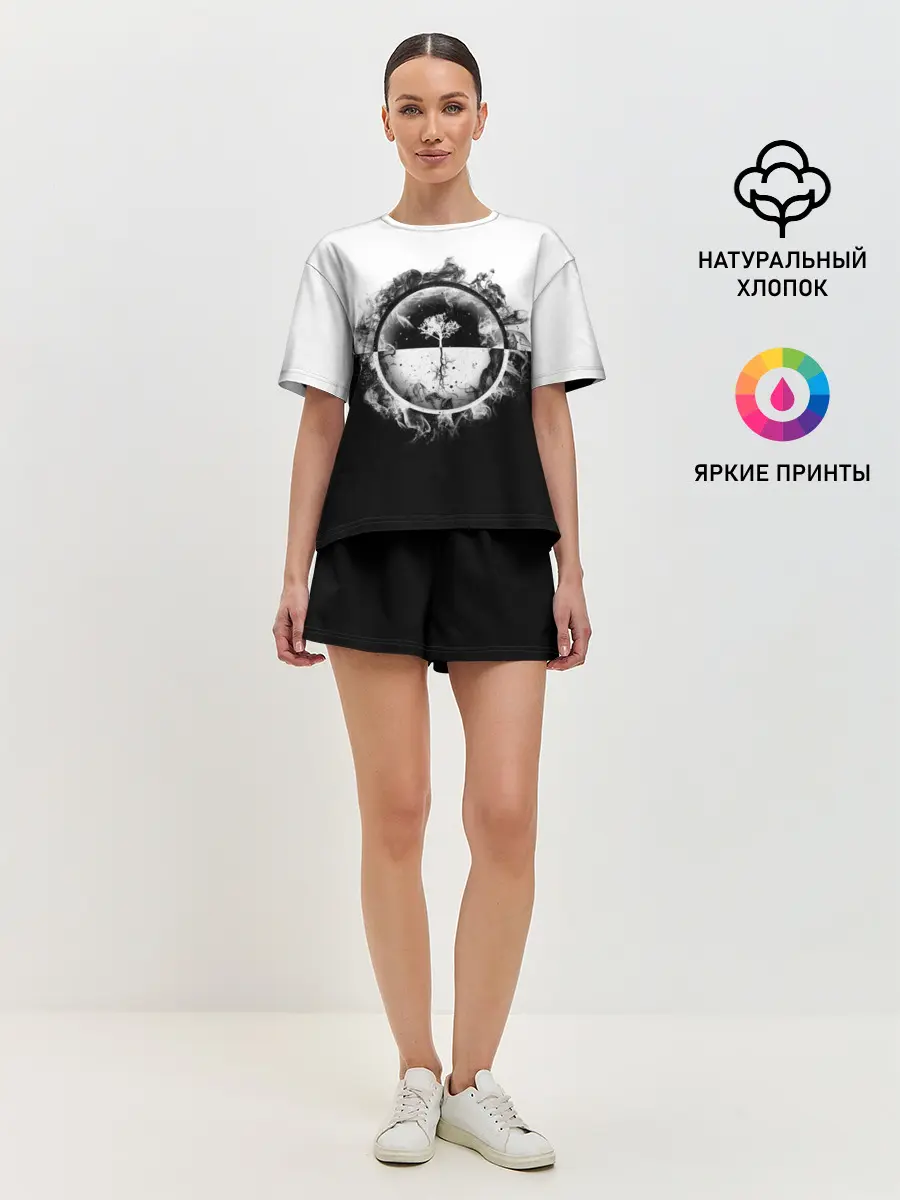 Женская пижама с шортами / Black and White