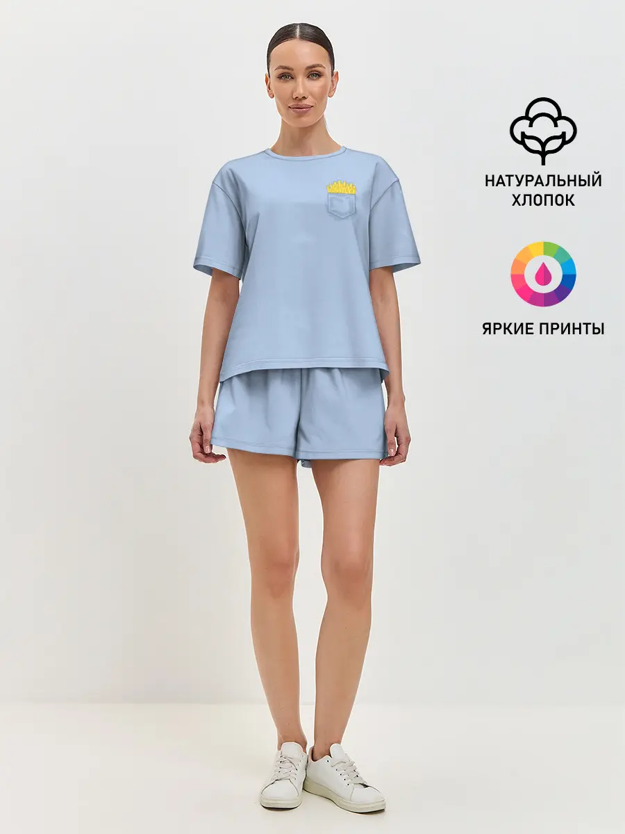 Женская пижама с шортами / Фри в кармане