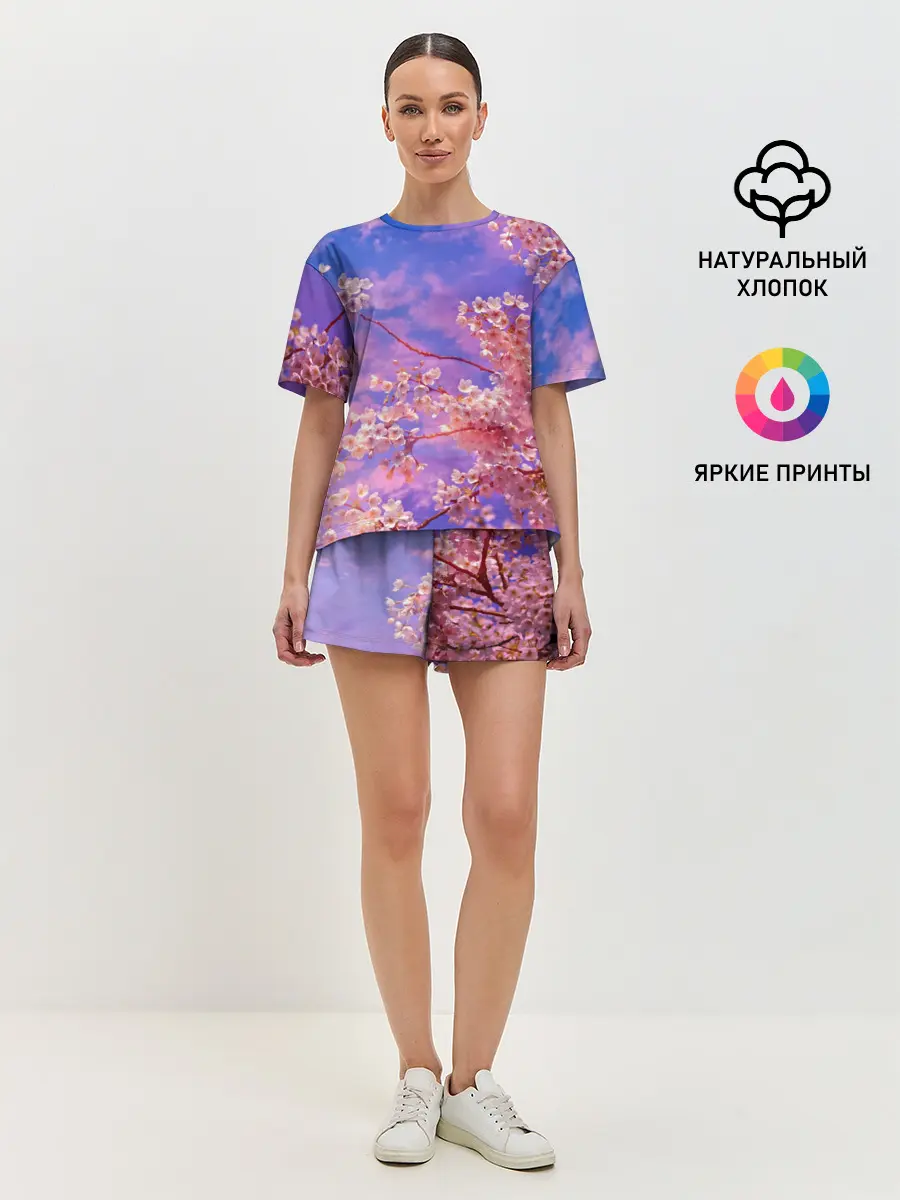 Женская пижама с шортами / Сакура