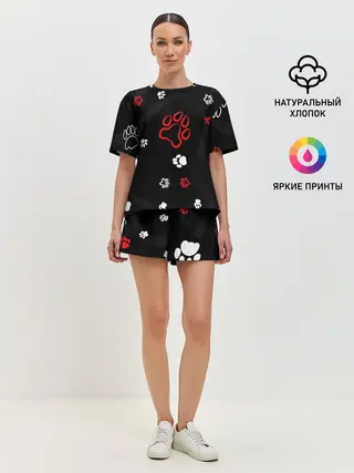 Женская пижама с шортами / Большая лапа