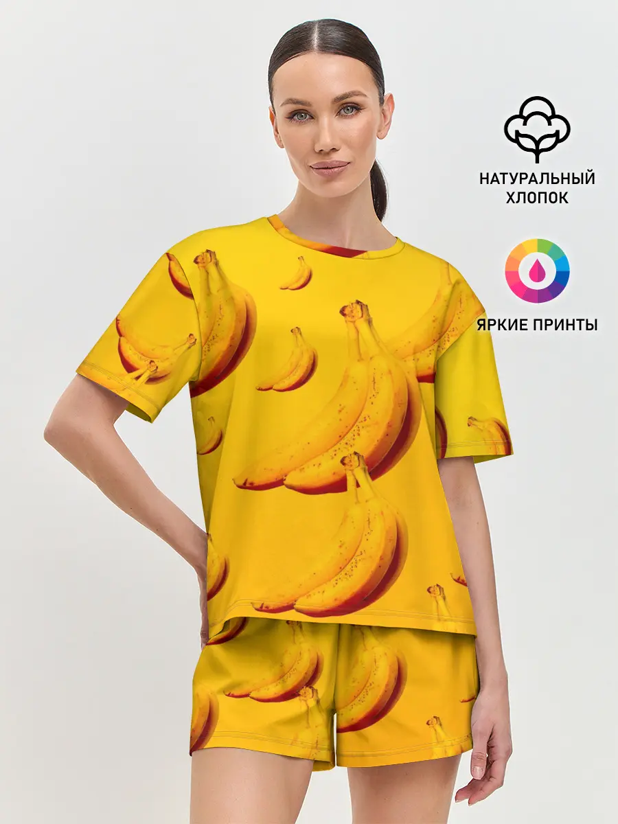 Женская пижама с шортами / бананы