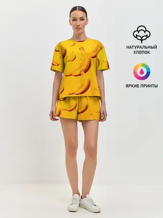 Женская пижама с шортами / бананы