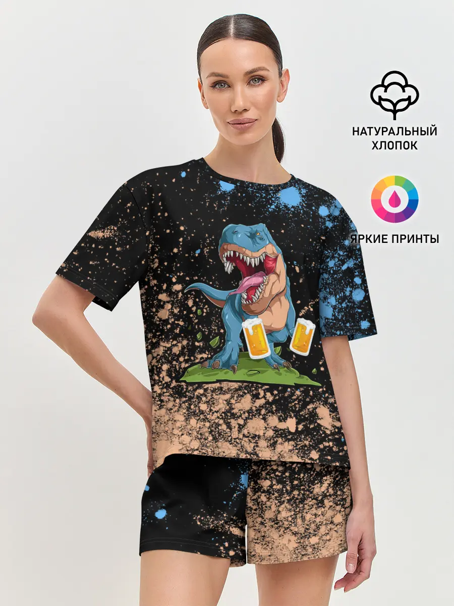 Женская пижама с шортами / Пивозавр - Краска