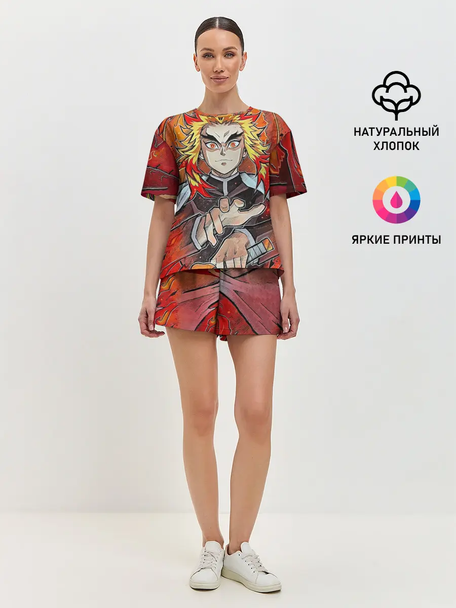 Женская пижама с шортами / Ренгоку Клинок демонов