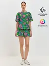 Женская пижама с шортами / Поле разноцветных цветков