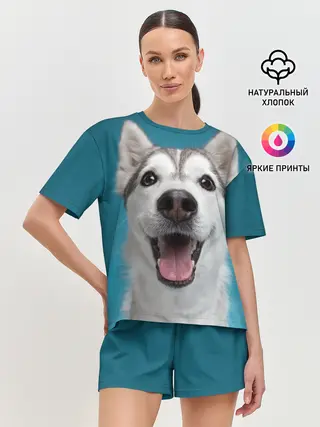 Женская пижама с шортами / Хаски