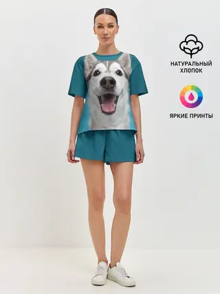 Женская пижама с шортами / Хаски