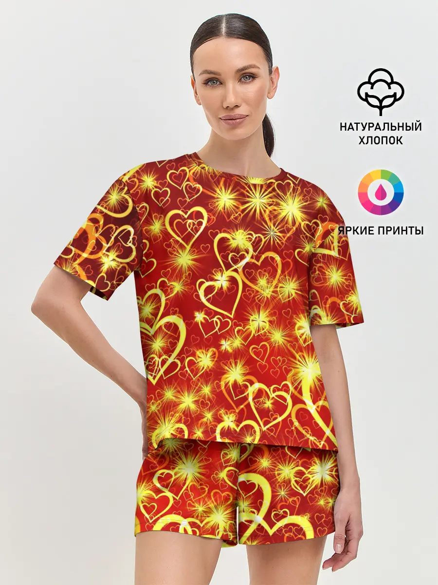 Женская пижама с шортами / Любовный взрыв