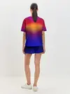 Женская пижама с шортами / Размытый оранжево-фиолетовый