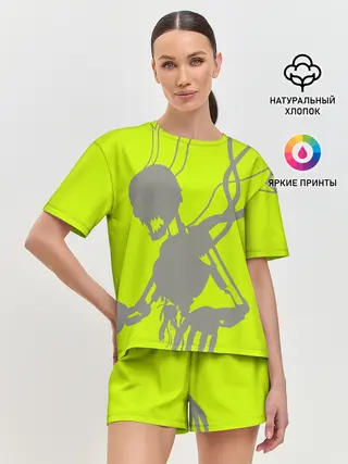 Женская пижама с шортами / Силуэт злого духа