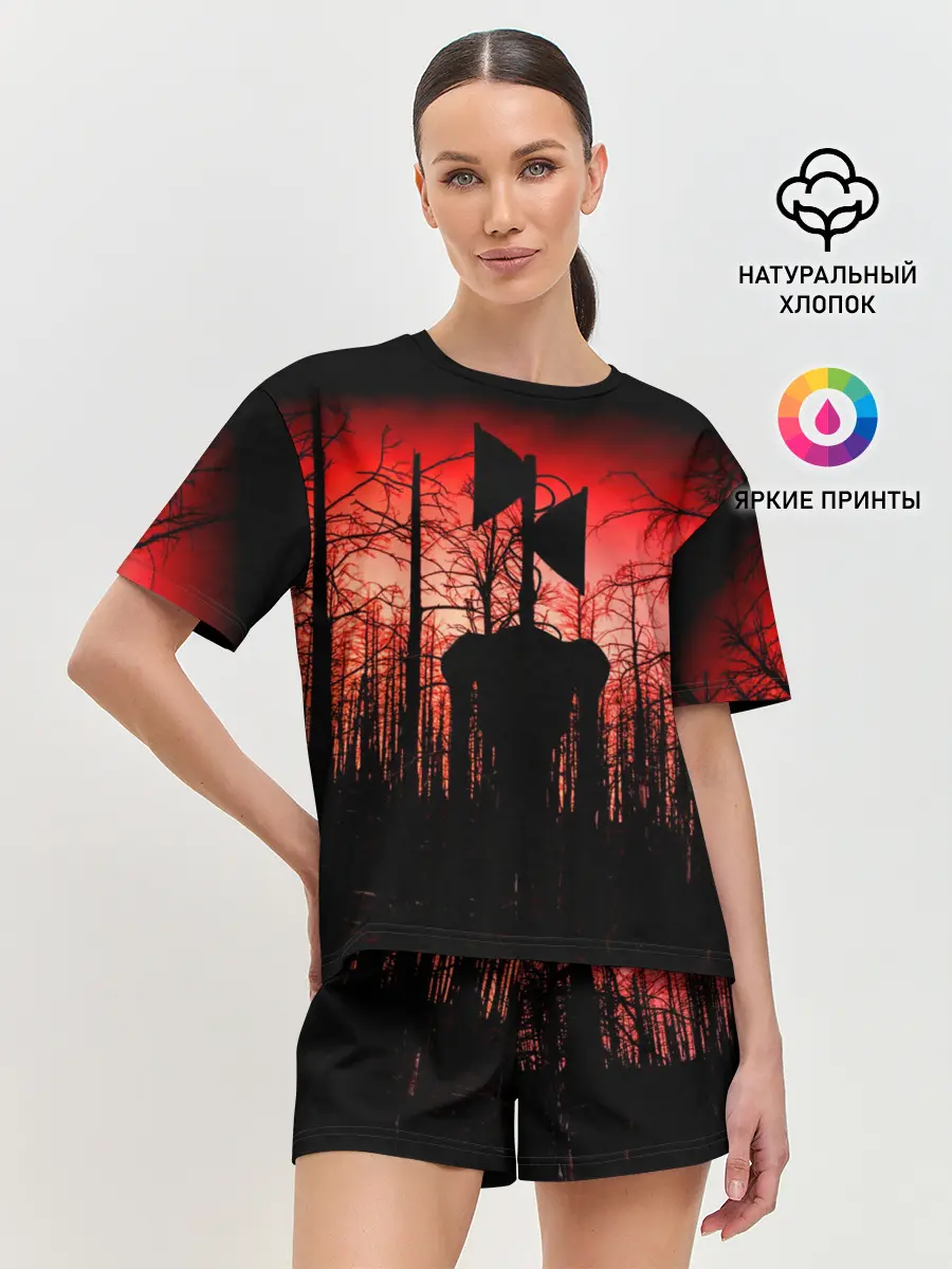 Женская пижама с шортами / Сиреноголовый Кровавый Лес