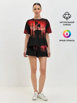 Женская пижама с шортами / Сиреноголовый Кровавый Лес