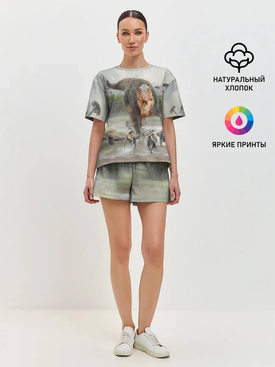 Женская пижама с шортами / Т-Рекс | Динозавр | Dino