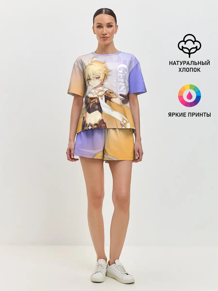 Женская пижама с шортами / Genshin Impact, Путешественник