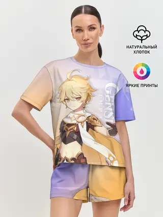 Женская пижама с шортами / Genshin Impact, Путешественник