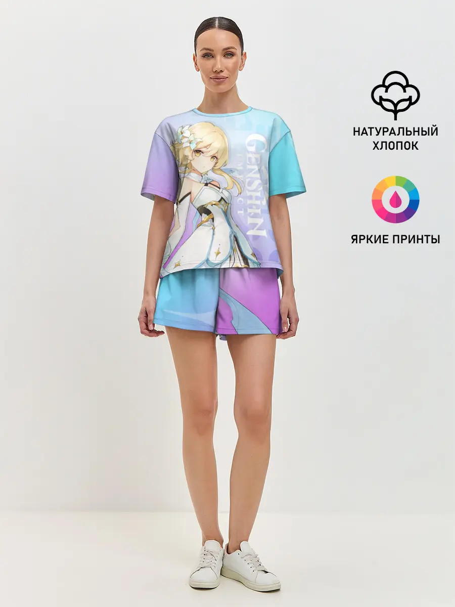 Женская пижама с шортами / Genshin Impact Путешественница