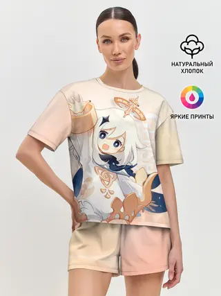 Женская пижама с шортами / Genshin Impact, Паймон