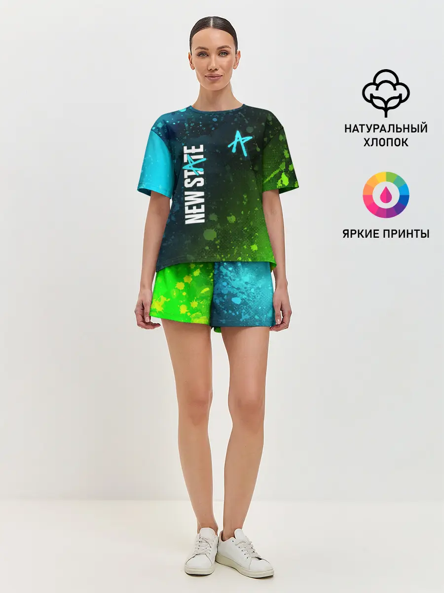 Женская пижама с шортами / ПАБГ New State - Брызги