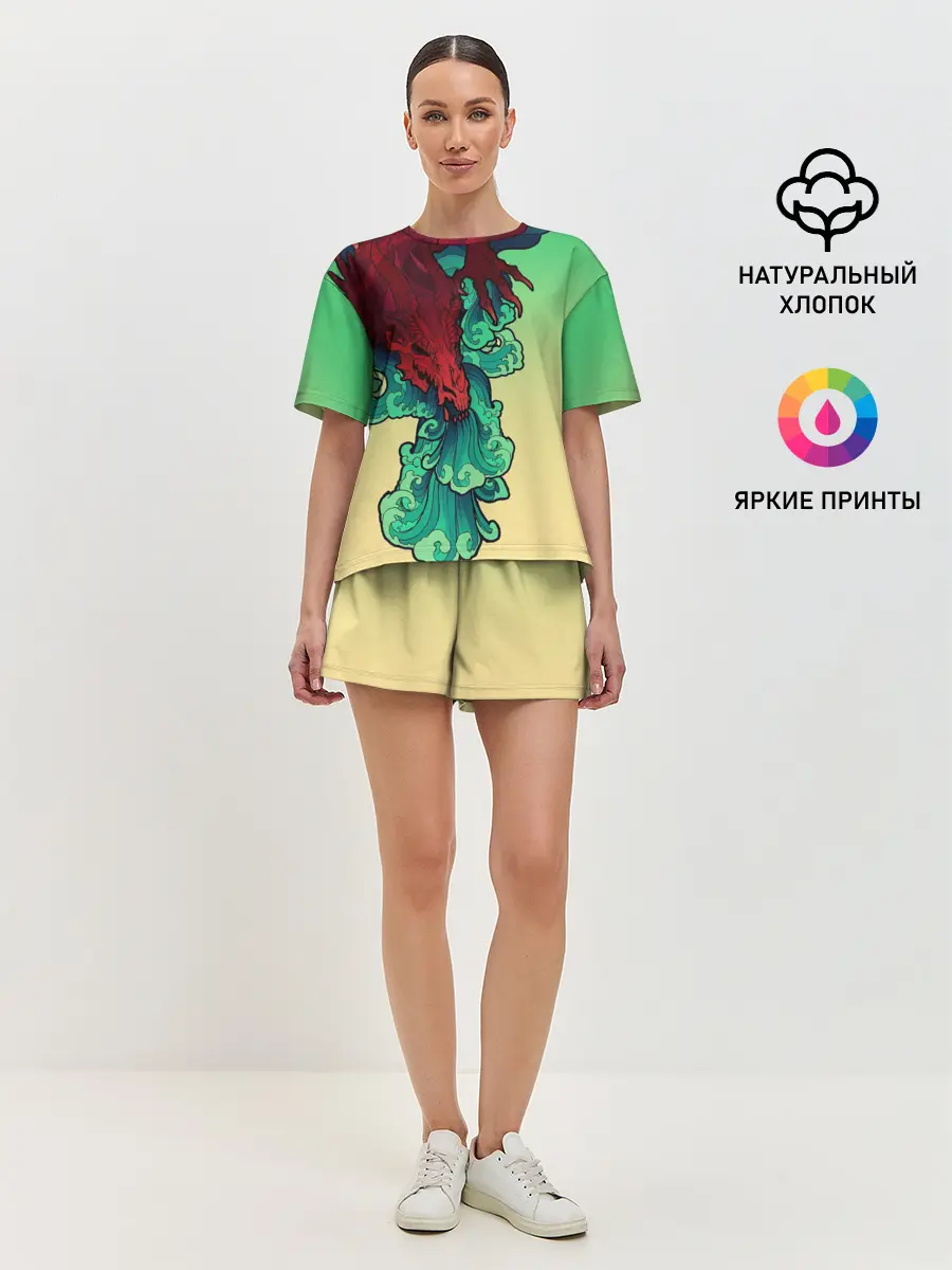 Женская пижама с шортами / Дракон