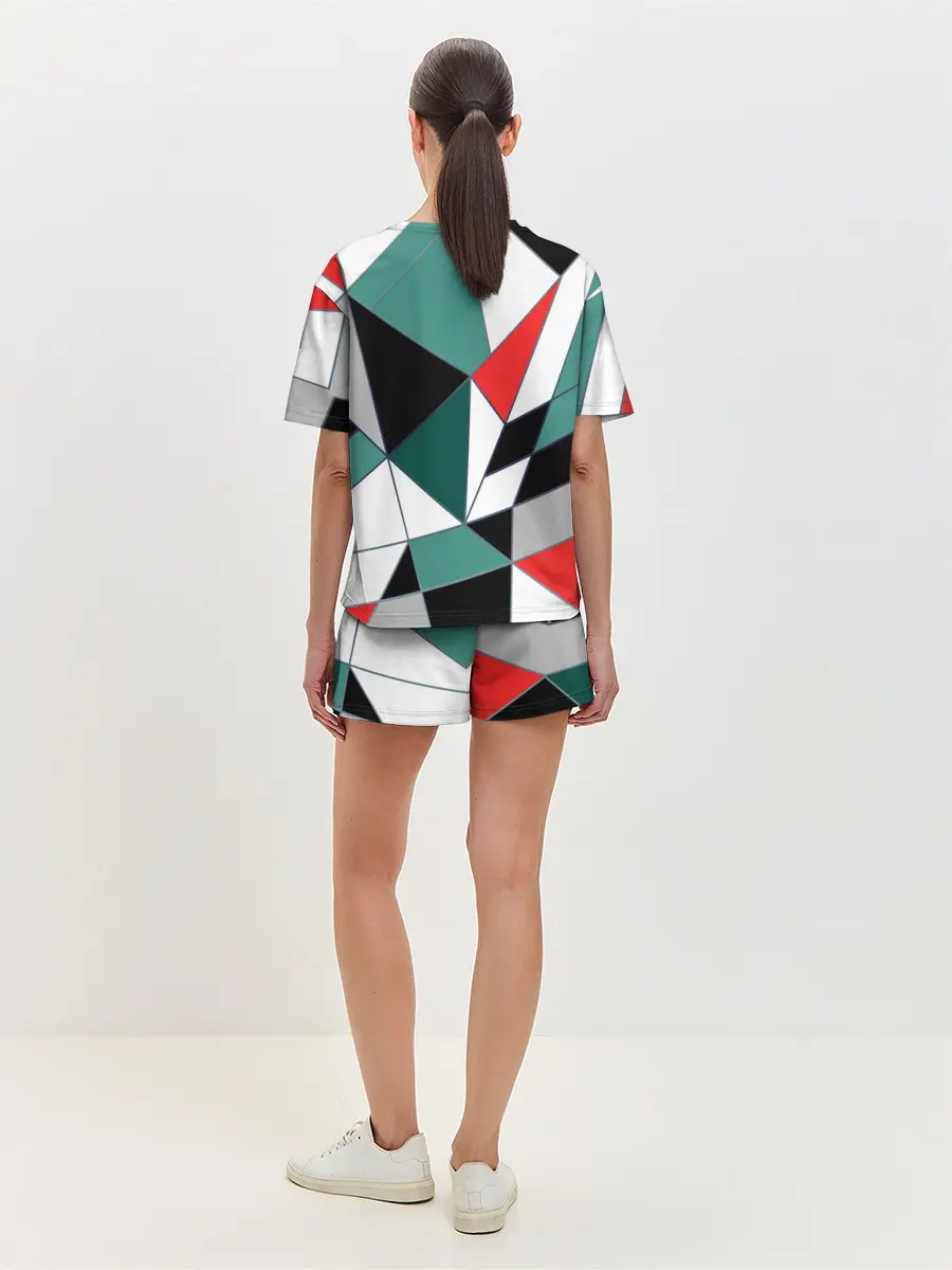 Женская пижама с шортами / Абстрактный геометрический